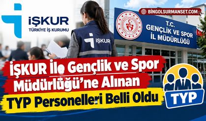 İŞKUR İle Gençlik ve Spor Müdürlüğü'ne Alınan TYP Personelleri Belli Oldu