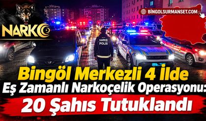 Bingöl Merkezli 4 İlde Eş Zamanlı Narkoçelik Operasyonu: 20 Şahıs Tutuklandı