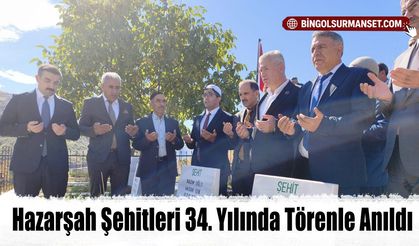 Hazarşah Şehitleri 34. Yılında Törenle Anıldı