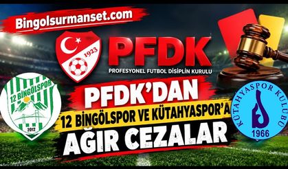 PFDK’dan 12 Bingölspor ve Kütahyaspor’a Ağır Cezalar