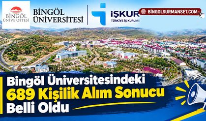 Bingöl Üniversitesindeki 689 Kişilik Alım Sonucu Belli Oldu