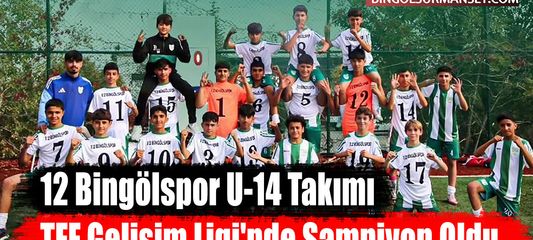 12 Bingölspor U-14 Takımı TFF Gelişim Ligi'nde Şampiyon Oldu