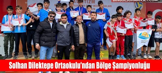 Solhan Dilektepe Ortaokulu'ndan Atletizmde Bölge Şampiyonluğu