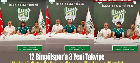 12 Bingölspor’a 3 Yeni Takviye: Kaleci, Orta Saha ve Stoper Kadroya Katıldı