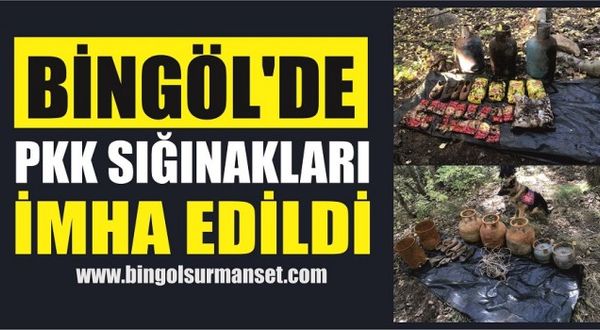 Bingöl’de PKK Sığınakları İmha Edildi