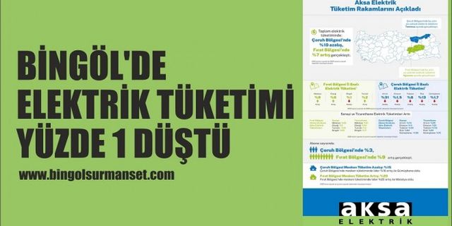 Bingöl’de Elektrik Tüketimi Yüzde 1 Düştü