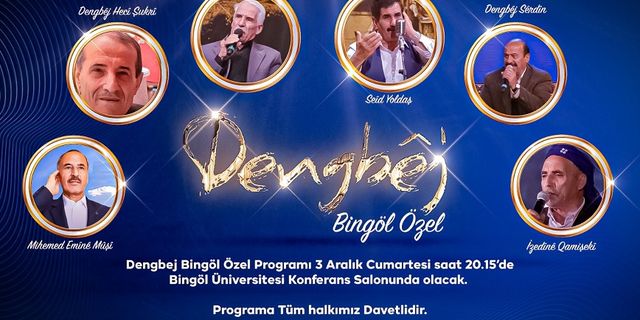 TRT Kurdi Dengbej Programı Bingöl’den Yayınlanacak
