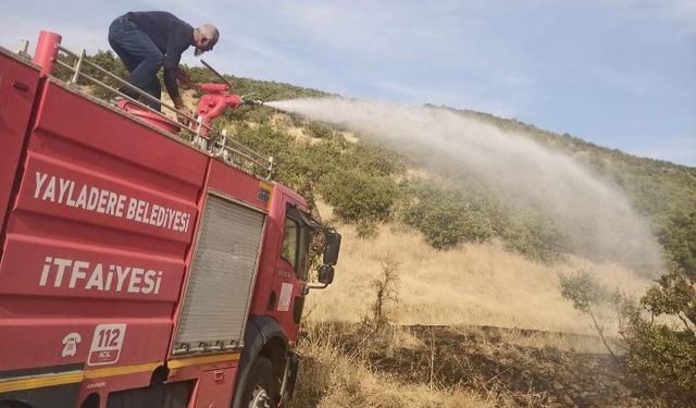 Yayladere'de Otluk Alanda Çıkan Yangın Söndürüldü