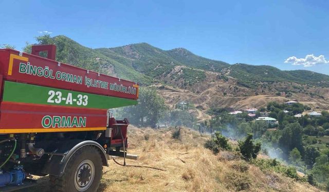 Bingöl’de kırsal alanda çıkan yangın ormana sıçramadan söndürüldü