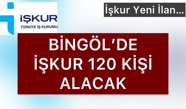 Yeni İlan: Bingöl İşkur 120 Personel Alacak