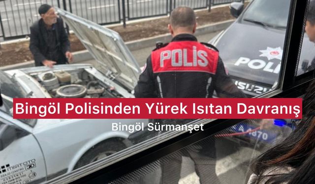 Bingöl Polisi Yardımseverliğiyle Yürekleri Isıttı: Aküsü Boşalan Araca Destek Oldular