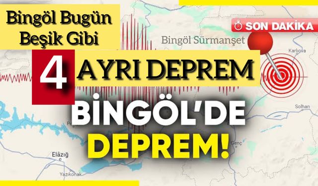 Bingöl’de Bugün Peş Peşe 4 Deprem Meydana Geldi