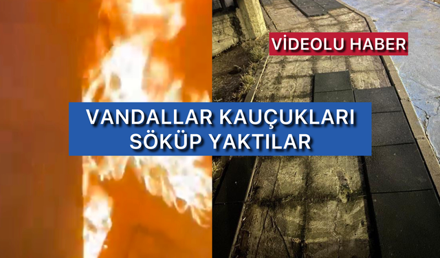 Parktaki Kauçukları Söküp Yaktılar