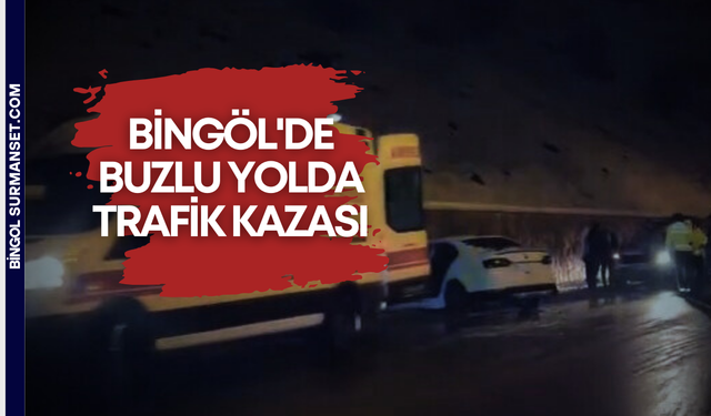 Bingöl'de Buzlu Yolda Trafik Kazası