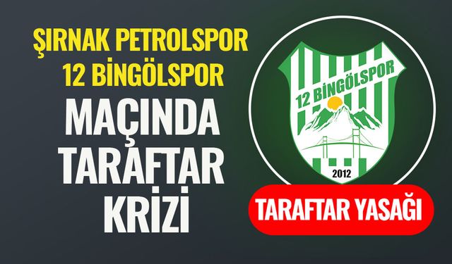 Şırnak Petrolspor - 12 Bingölspor Maçında Taraftar Yasağına Tepki