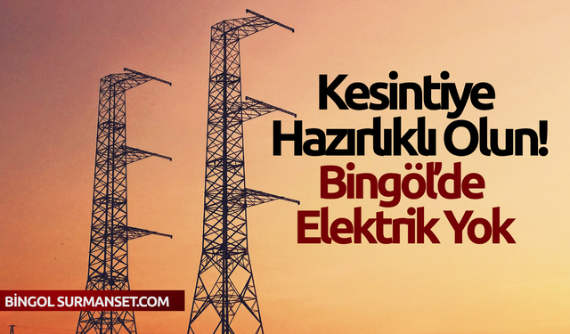Bingöl’de 10 Temmuz’da Elektrik Kesintisi