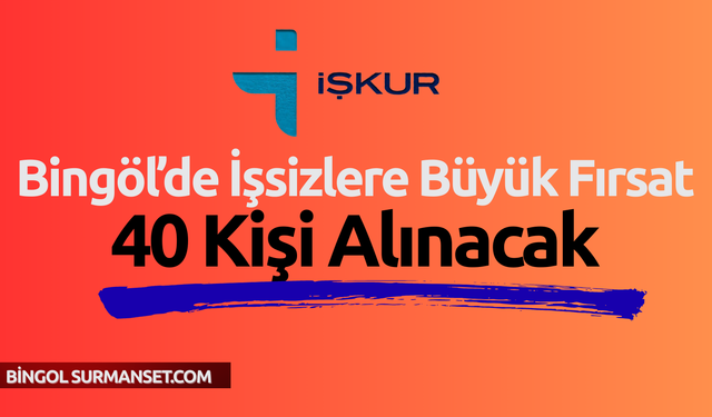 Bingöl'de 40 Kişi İşe Alınacak