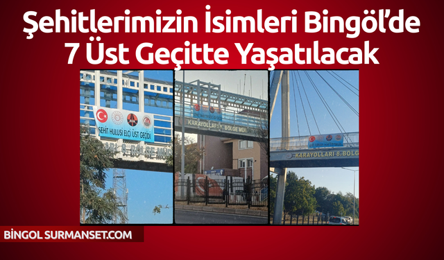 Şehitlerimizin İsimleri Bingöl’de 7 Üst Geçitte Yaşatılacak