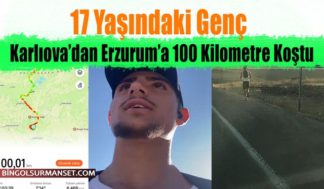 Karlıova’dan Erzurum’a 100 Kilometre Koştu
