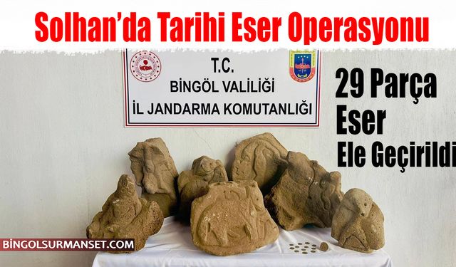 Solhan'da Tarihi Eser Operasyonu: 29 Parça Eser Ele Geçirildi