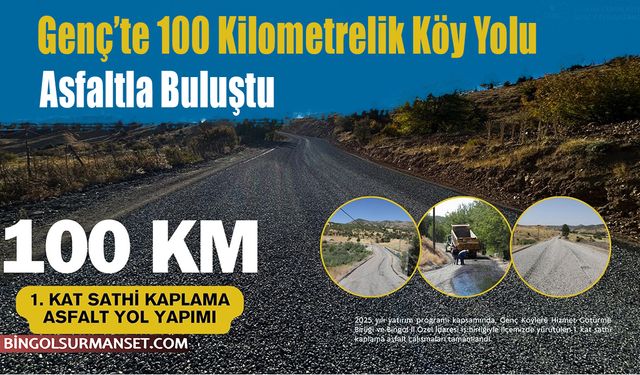 Genç’te 100 Kilometrelik Köy Yolu Asfaltla Buluştu