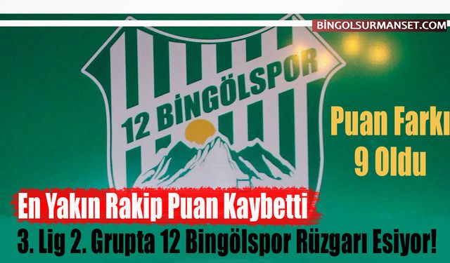3. Lig 2. Grupta 12 Bingölspor Rüzgarı Esiyor!