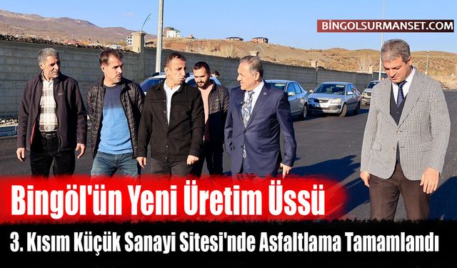 3. Kısım Küçük Sanayi Sitesi'nde Asfaltlama Tamamlandı