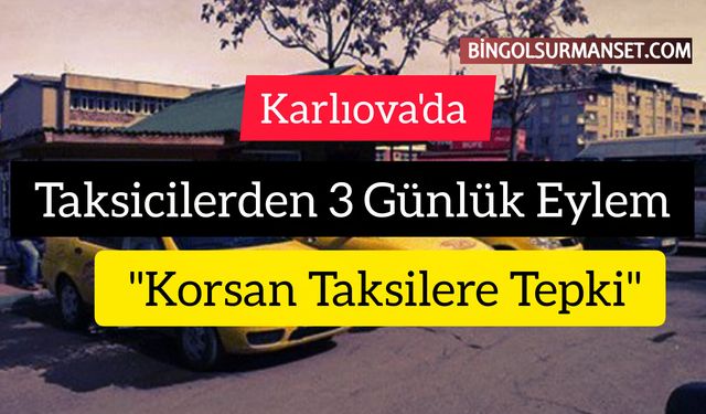 Karlıova'da Taksicilerden 3 Günlük Eylem: "Korsan Taksilere Tepki"