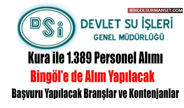 DSİ'den 1.389 Personel Alımı: İşte Başvuru Yapılacak Branşlar ve Kontenjanlar