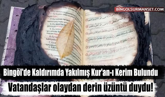 Bingöl'de Kaldırımda Yakılmış Kur'an-ı Kerim Bulundu