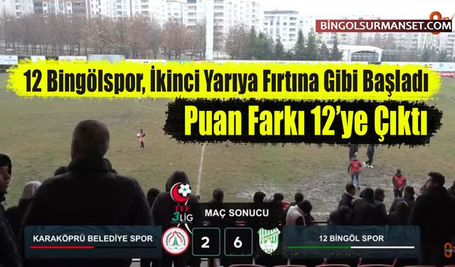 12 Bingölspor, İkinci Yarıya Fırtına Gibi Başladı