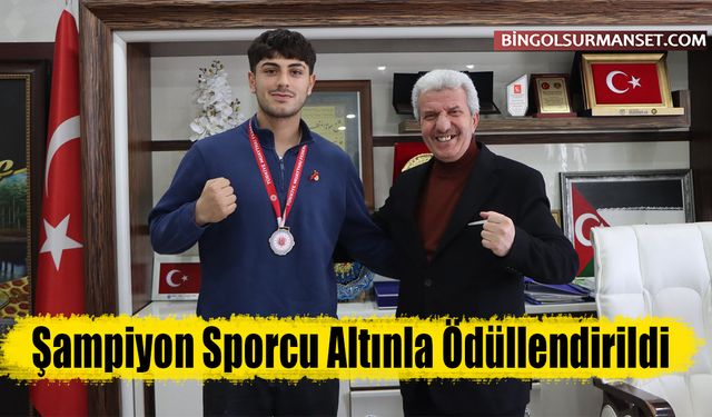 Şampiyon Sporcu Altınla Ödüllendirildi