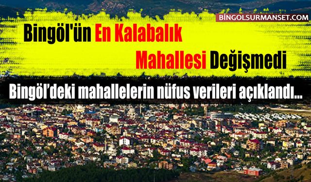 Bingöl'ün En Kalabalık Mahallesi Değişmedi