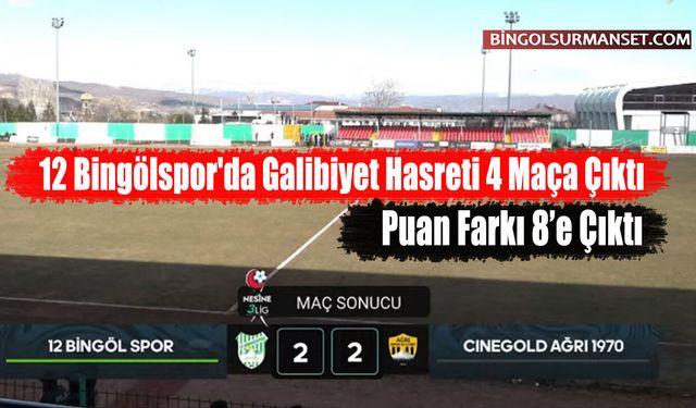 12 Bingölspor'da Galibiyet Hasreti 4 Maça Çıktı