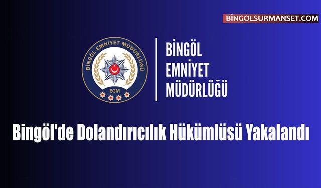 Bingöl'de Dolandırıcılık Hükümlüsü Yakalandı