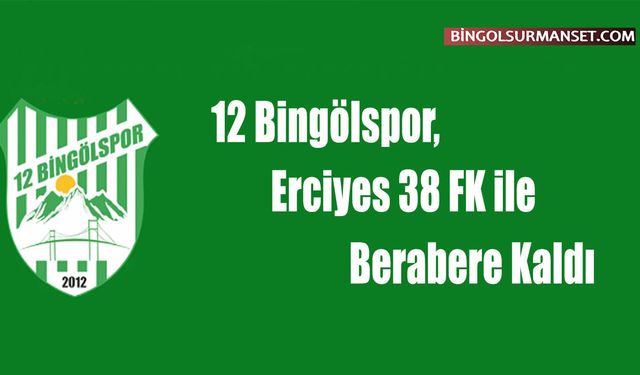 12 Bingölspor, Erciyes 38 FK ile Berabere Kaldı: 1-1