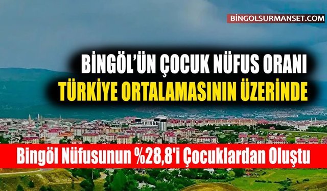 Bingöl Nüfusunun %28,8'i Çocuklardan Oluştu