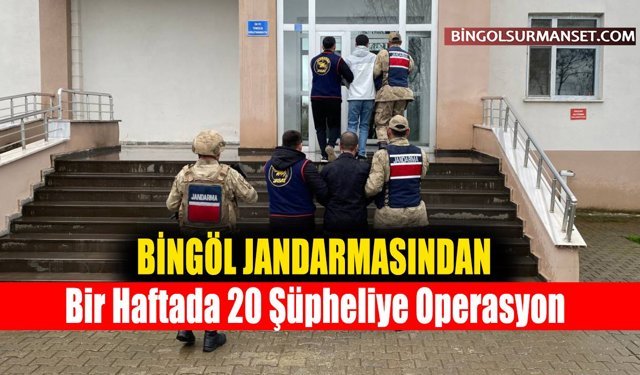 Bingöl Jandarmasından Bir Haftada 20 Şüpheliye Operasyon