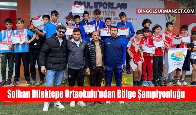 Solhan Dilektepe Ortaokulu'ndan Atletizmde Bölge Şampiyonluğu