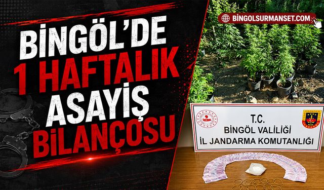 Bingöl'de 1 Haftalık Asayiş Bilançosu