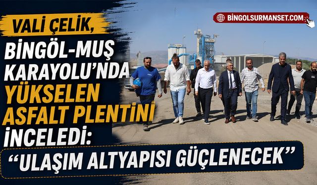 Vali Çelik, Bingöl-Muş Karayolu’nda Yükselen Asfalt Plentini İnceledi
