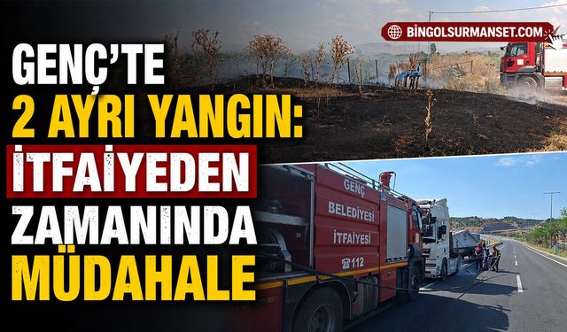 Genç'te 2 Ayrı Yangın: İtfaiyeden Zamanında Müdahale