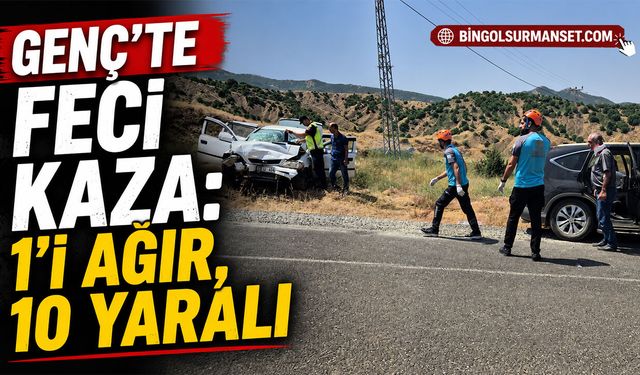 Genç’te Feci Kaza: 1’i Ağır, 10 Yaralı
