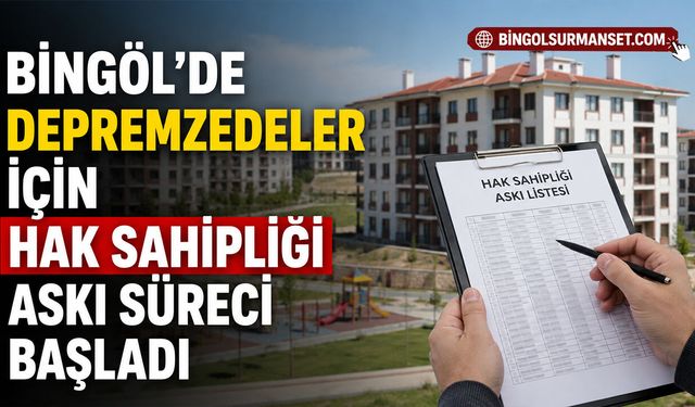 Bingöl’de Depremzedeler İçin Hak Sahipliği Askı Süreci Başladı