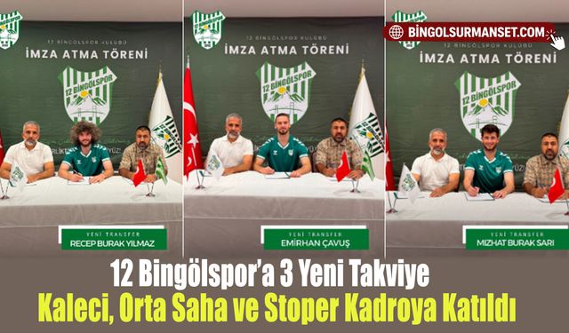 12 Bingölspor’a 3 Yeni Takviye: Kaleci, Orta Saha ve Stoper Kadroya Katıldı