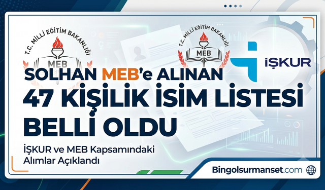 Solhan MEB'e Alınan 47 Kişilik İsim Listesi Belli Oldu
