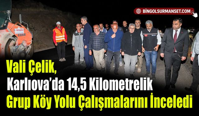 Vali Çelik, Karlıova’da 14,5 Kilometrelik Grup Köy Yolu Çalışmalarını İnceledi