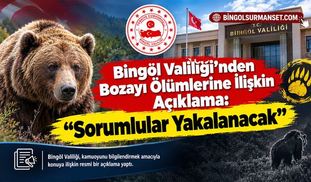 Bingöl Valiliği’nden Bozayı Ölümlerine İlişkin Açıklama: “Sorumlular Yakalanacak”