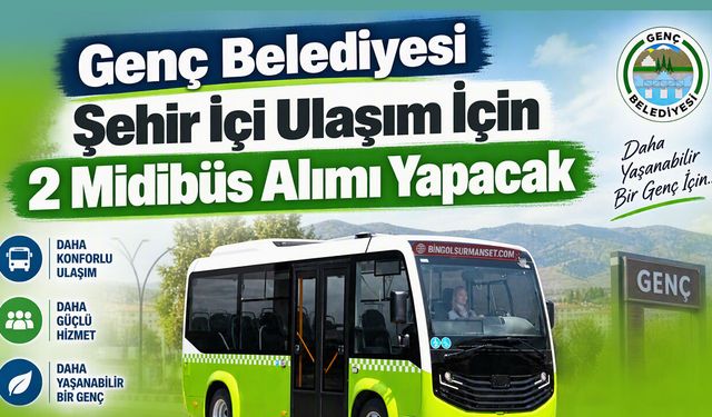 Genç Belediyesi Şehir İçi Ulaşım İçin 2 Midibüs Alımı Yapacak