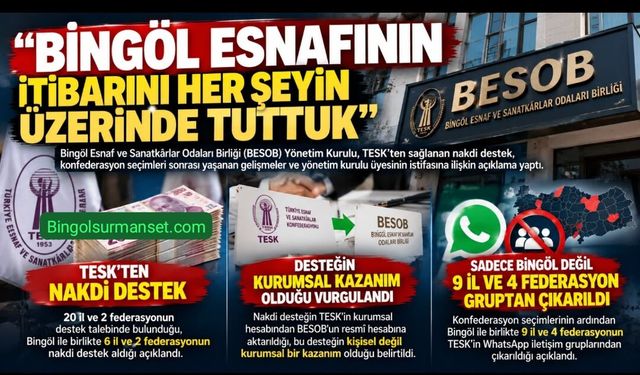 BESOB: "Bingöl Esnafının İtibarını Her Şeyin Üzerinde Tuttuk"
